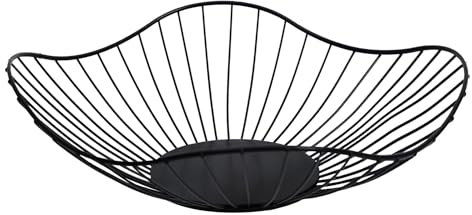 Hniuyun Black Fruit Bowl, Metal Wire Fruit Basket for Fruit and Vegetable Storage, Minimalism Fruit Holder Stand for Kitchen Counter, Home Decor, Table Centerpiece