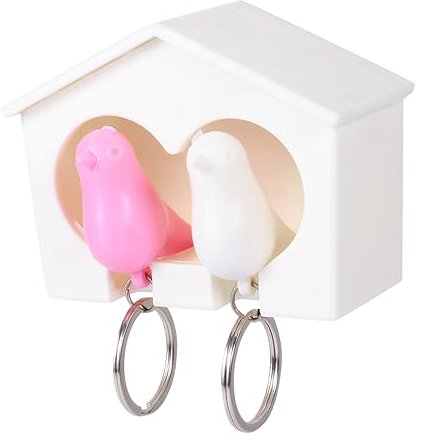 MAGICLULU Schlüsselanhänger Vogelhaus Form Schlüsselring Wandhalterung Schlüsselringhalter Für Home Wohnheim Mit Klebeband Oder Schrauben Schraube Nicht Enthalten
