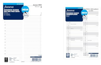 FILOFAX Kalendereinlage A5 Multi 1 Tag pro Seite (Deutsch)2024 & Kalendereinlage A5 Multi Jahresplanervertikal (Deutsch)2024