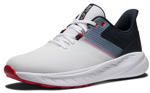 Footjoy Scarpe FlexGolf Uomo, Bianco Navy Red, 41 EU