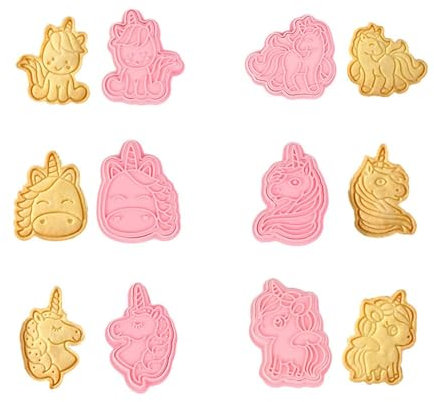 Moule Biscuit Set,6 PCS Emporte Piece Licorne Moule à Biscuits Cookies Dessin Animé Moule Biscuit 3D Animaux Emporte Piece Patisserie pour Décoration de Fondant Biscuit Gâteau