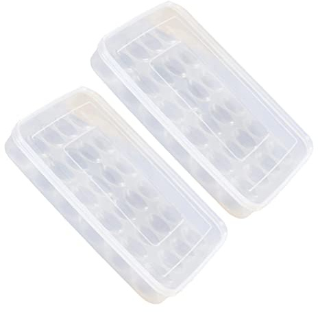 KOMBIUDA Contenedor de Huevos para Refrigerador de 30 Espacios con Tapa, Plástico Resistente y Diseño Antideslizante, Adecuado para Cocina y Frigorífico, Paquete de 2 Unidades