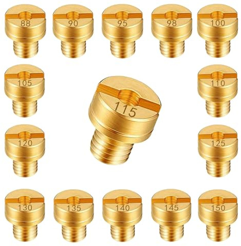 Kit per carburatore principale, ricambio per getto principale, 15 Getti carburatore Mikuni M5#88-150 per Mikuni VM22 VM24 VM26 VM30 - Migliora le prestazioni per moto fuoristrada, moto da