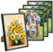 QWORK® Juego de 4 Marco de Fotos de Plástico 20x25 cm Negro - para Sobremesa y Pared - Ligero y Duradero