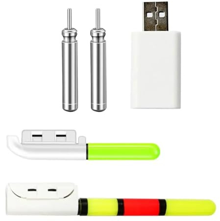 HUANGGG Bastoni luminosi da pesca Strumento per attrezzatura da pesca con batteria ricaricabile Lampada Glow Tip Tubo Glow Tubo LED Canne da pesca notturna
