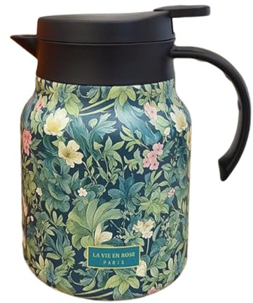 Jarra Térmica De Café, Aislada, de acero inoxidable floral vintage, Teteras aisladas, con infusor de té para familiares, amigos, hogar