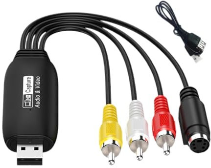 Ronyme Scheda di acquisizione Video da AV a USB 2.0 Convertitore da analogico a Digitale Dispositivo di acquisizione Video 1080P per Trasmissione Live su per, Maschio