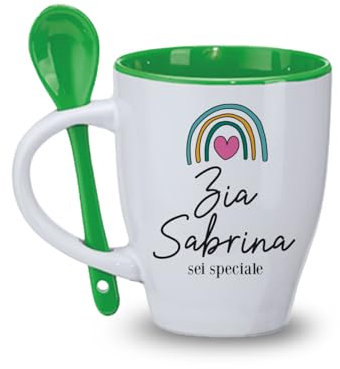 Generico ''Sei speciale'' Tazza Personalizzata con Cucchiaio Casa Mattina Cucina Latte Caffe Tè Tisana Natale Idea Regalo Zia Zio Zietta da Nipote Nascita Festa degli zii Compleanno