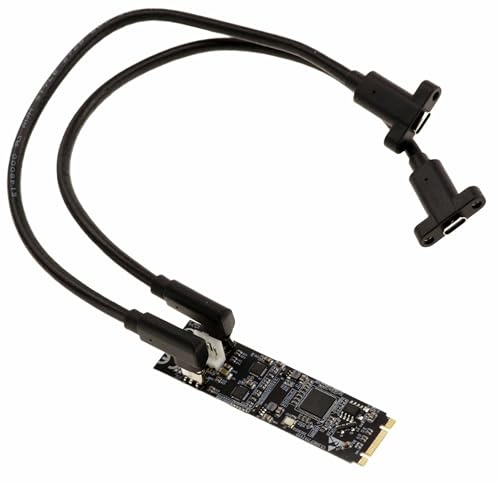 KALEA-INFORMATIQUE M2 M Key auf 2 Port USB 3.2 Gen 2x1 10G Typ C Controller-Karte mit Kabeln und Winkeln, ASM3142 Chipsatz