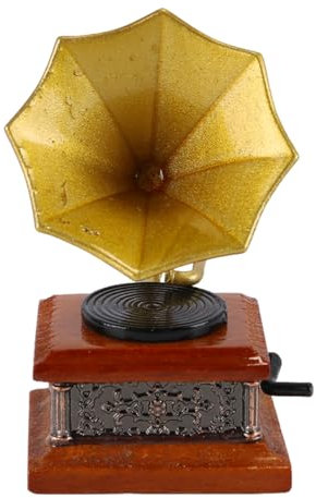 Alnicov Gramophone Miniature, Mini Phonographe, Modèle pour Maison De Poupée, Artisanat Raffiné Et Design pour La Décoration Intérieure, Ornement Rétro Mini Gramophone
