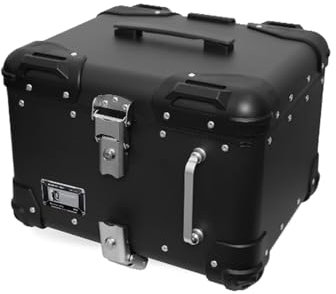 Hard Motorcycle Rear Top Box with Security Lock and Handle Rustproof Waterproof Motorcycle Top Case Universal Motorcycle Trunk with Backrest Drop Resistant Pressure Resistant for Store Helmet Luggage(