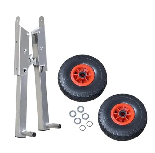 GCYEIDMA Schlauchboot Räder Abnehmbare Starträder, verstellbar, for Kanu, Boot, Trolley, Anhänger, Rad, klappbar, Außenbordmotorräder, Starträder, abnehmbar