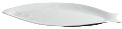TROSIQUANJIA Nordisk stil, slitstark vit oval tallrik, enkel och delikat, vit – stor fisktallrik 50 cm (20 tum)