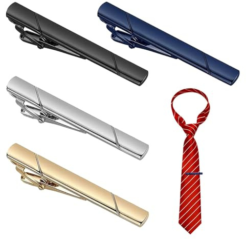 4 Stück krawattennadel feuerwehr,Herren Krawattennadel,Tie Clip Set | Klassische Krawattennadel Für Business,Krawattennadeln Für Valentinstag Hochzeit Freund Geschenk