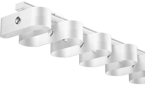 Heavy Duty lega di alluminio sistema binario tenda onda onda asta asta tende ispessite staffe di montaggio ideale per installazione a soffitto 1,2 m (1,2 m) bianco singolo apertura tende