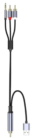 Montesy Cavo coassiale a adattatore da 3,5 mm alimentato tramite USB con schermatura a treccia per Home Theater e sistemi musicali professionali