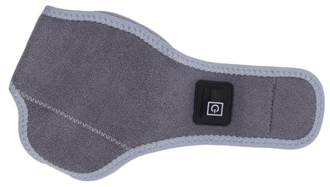 SUPYINI - Férula de tobillo con calefacción eléctrica USB, soporte de tobillo ajustable a 45 °C, 55 °C, 65 °C y cierre de hebilla de gancho para aliviar el dolor del pie y (gris oscuro)