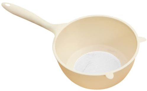 TOYANDONA Colador Escurridor de Arroz Pequeño Crema Cesta de Malla Fina de Plástico Reutilizable para Cocina Filtro Multiusos para Lavar Frutas y Verduras 1 Pieza