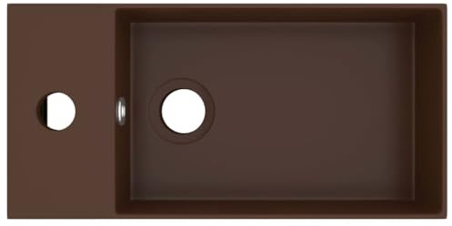 Generico Lavandino con Troppopieno in Ceramica Marrone Scuro,Articoli di ferramenta,Prodotti Idraulici,Articoli Idraulici,Lavandini,Lavandini Bagno,Marrone,10.6 kg,146995