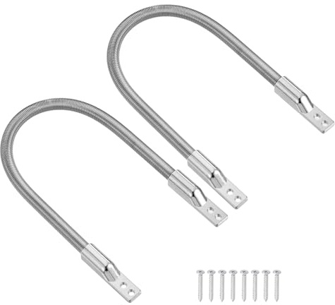 PATIKIL Armored Door Loop Wire Protection (300mm L 1/4ID, Silver)(2Pcs), Door Wire Conduit Power Transfer Armored Cable Wire Sleeve Protector with Metal Ends,Suit for-Access System