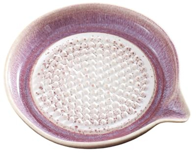 Pufei Plato rallador de cerámica, molienda manual, para ajo, jengibre, wasabi, fino, compacto, fácil de limpiar, color púrpura 2