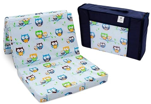 Best For Kids | Reisebett Matratze | Faltbare Matratze (120x60x6 cm) | Weicher PU-Schaum | Spielmatratze Kinderzimmer | 100% Baumwollbezug | Oeko-Tex | Bodenmatratze mit Tragetasche