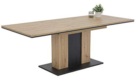 Hela Tische, Atlanta - Tavolo da pranzo, materiale a base di legno rivestito in melammina, finitura rovere Artisan, allungabile, 160-210 x 90 x 75 cm