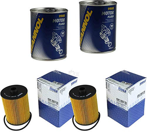 QR-Parts Set 85704641 OX 983D 9900 2x Original MAHLE/KNECHT Ölfilter + SCT Motor Flush Motorspülung