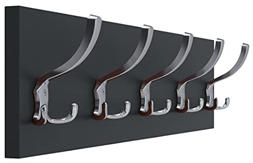 AKKE Garderobenleiste Garderobenpaneel Wandgarderobe Wandpaneel Garderobe PVC Pico 15x60 cm CHROM | ANTHRAZIT