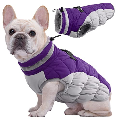 Kuoser Hundemantel Wasserdicht Warm Hundejacke für Mittelgroße Hunde, M | Wasserdichter Wintermantel Hund, Warme Hunde Winterjacke mit Reißverschluss, Reflektoren, D-Ring und verstellbarem Kordelzug