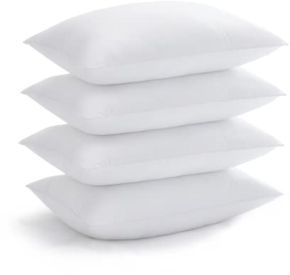 Acanva Bed Pillows for Sleeping, Cooling Hotel Quality with Premium Soft 3D Down Alternative Fill for Back, Stomach or Side Sleepers, Standard (Pack of 4), White