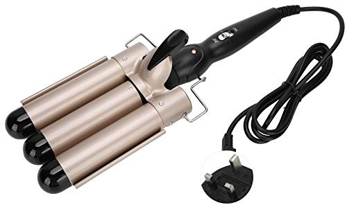 Hair Curler Curling Wand, 3 Barrel Curling Iron Wand Adjustable Hair Curler Waver Crimper Hair Styling Tool 110V~240V(gold 32mm)