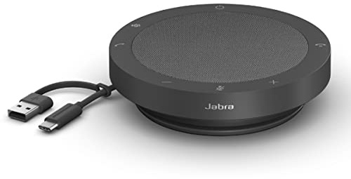 Jabra Speak2 40 bärbar högtalartelefon – 4 brusreducerande mikrofoner, 50 mm högtalare med bredbandsljud för tydligt ljud, USB-A/USB-C-anslutningar – certifierad Microsoft Teams-högtalare – mörkgrå