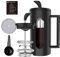 BOMPCAFE 1-2 Cups Cafetiere French Press Coffee Maker - 350ML - 4 Level Filtration System, Heat Resistant Borosilicate Glass with Stainless Steel Filter, 12 oz/350 ML