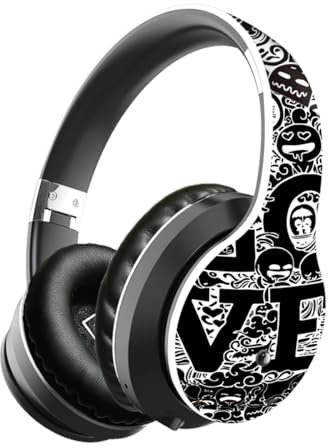 EIVOR Audio stéréo HiFi annulant Les écouteurs DJ, Bluetooth Pliable sur Les écouteurs avec Micro, Casque Doux de cric Audio de 3,5 mm Basse Profonde pour Le Bureau de Voyage à la Maison,Blanc