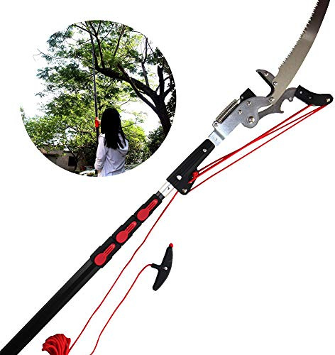 Podadora de árboles telescópica de 3,6 M-7,2 M de Altura para podadora, con Hoja de Acero Templado, podadoras de árboles y Sierra, Herramientas de jardín de derivación Extensibles, 5,4 M/18 pies