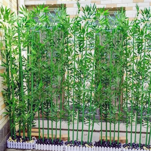 Bambou plante artificielle 100 150 180 200 cm de haut Plante de faux bambou pour le sol, Faux bambou artificiel d'extérieur avec feuilles pour Shop Lobbies Vase décoratif, pour cloison de séparation (
