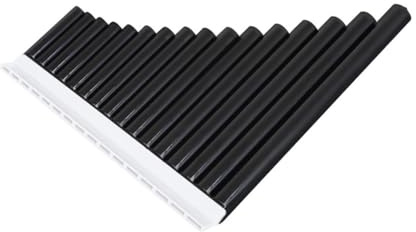 BESTonZON Professionelle 16-röhrige Panflöte C-dur aus Umweltfreundlichem Resin Tragbare Panflöte für Anfänger und Kinder in Schwarz zur Musikalischen Früherziehung