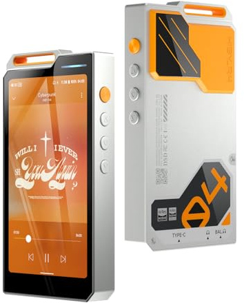 HiBy R4 MP3 & MP4 Player Spotify Player with Bluetooth and WiFi 4-Way HiFi DAP Android 12 OS 3.5mm PO+4.4mm Bal 32G+2TB Scalable Memory