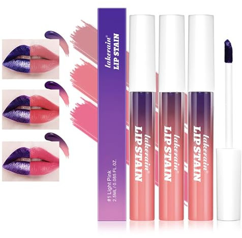 3Pcs Matte Tattoo Peel Off Teinture de crayon à lèvres, Crayon à lèvres peel off longue durée,résistant au transfert, imperméable, hydratant Nude Crayon à lèvres Maquillage pour les femmes