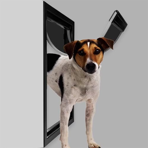 FLNOZAMZ 2-Wege-Smart-Hundetüren, langlebig, einfache Installation, Schiebetür, robust und langlebig (schwarz, 50 x 38 x 5 cm)