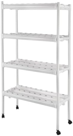 TanjcXliu Hydroponic System Hydroponisches Anzuchtsystem Hydroponik Hydroponic Tower Hydrokultur Set 108 Pflanzlöcher, 55 Gallonen/h Pumpenleistung, mit Timer und 4 Universalrädern