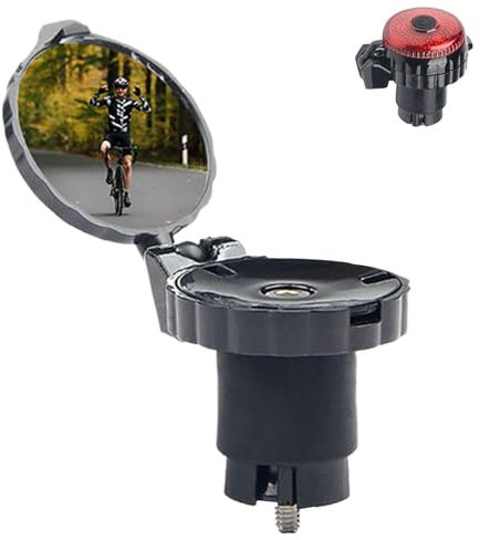 Yplkm Rückspiegel für Fahrräder,Fahrradrückspiegel | Lenker-LED-Spiegel konvex | Sicherer Fahrrad-Rückspiegel, leicht, um 360 Grad drehbar, für Damen und Herren