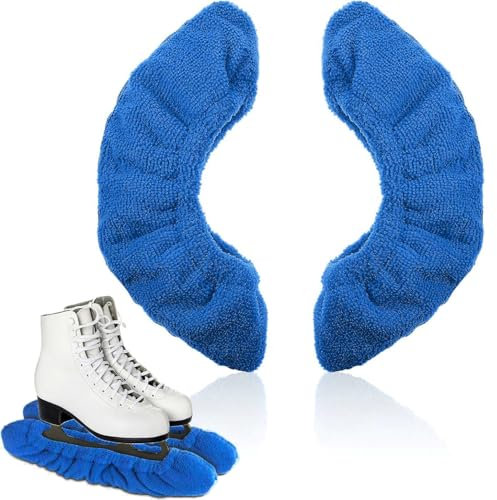 BUKYCAT 1 Paar Kufenschoner für Schlittschuhe, Schlittschuh Schoner, Schlittschuhe Zubehör, Eishockey Elastische Kufenstrümpfe, Kufenstrumpf für Eishockey für Damen Herren Kinder (Blau, L)