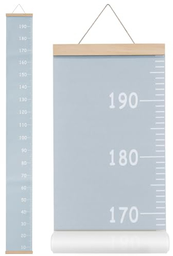 Abitzon Messlatte Kinder, Wandtattoo Größenmesser, Baby-Wachstumstabelle, Höhenlineal zum Aufhängen, Dekoration Kinderzimmer Messlineal, für Babys, Mädchen, Jungen (Avocadogrün, Hellblau)