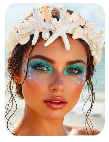 Fashband Seestern-Stirnband,Perlen, Braut-Kopfschmuck, Muschel-Hochzeit Haarschmuck für Frauen
