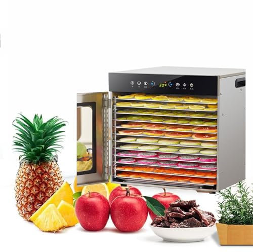 Essiccatori Per Carne Secca, Essiccatore Per Frutta In Acciaio Inossidabile, Timer 24 Ore E Controllo Della Temperatura 30-90℃, Essiccatore Per Frutta, Erbe, Carne, Verdure E Dolcetti Per Cani