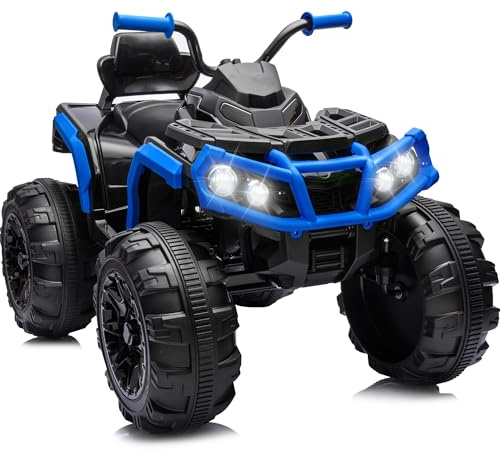 Hikiddo Kids ATV 4 Wheeler, 24V Electric ATV Ride On Toy for Big Kids, 400W Motor - Blue