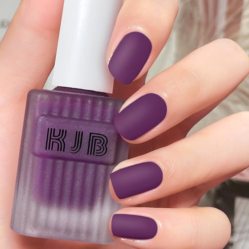 Smalto per unghie opaco viola scuro, ad asciugatura rapida, atossico, a base d'acqua, a lunga durata, per unghie, nail art, senza lampada UV, smalto regolare, 12 ml (viola)