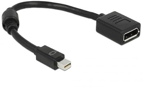 Watio Wave Cable adaptador - Displayport hembra a Mini Displayport macho, 15 cm, resolución 4K, ideal para conectar dispositivos de alta definición.